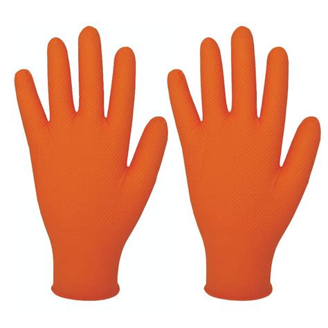 Grippaz Orange Semi Disposable Nitrile Gloves Gloves Co Uk