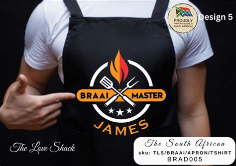 Braai Apron OR T Shirt Braai Master Your Name Design 5 The Love