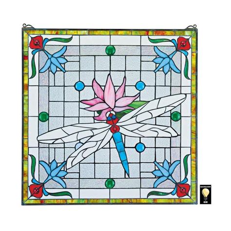 Design Toscano Dragonfly Pond Stained Glass Window Dragonfly Stained Glass Stained Glass