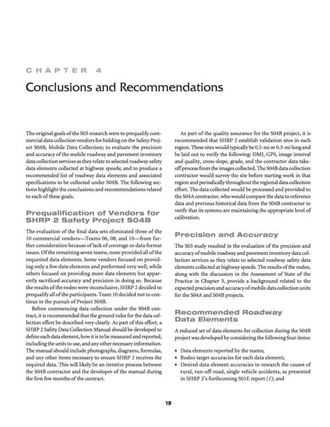 Chapter 4 Conclusions And Recommendations Roadway Measurement