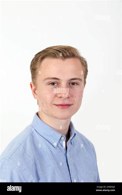 portrait of cute teenage boy with brown hair Stock Photo - Alamy