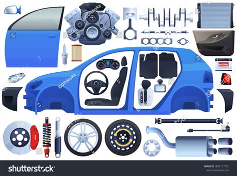 1,631 Car body parts set Images, Stock Photos & Vectors | Shutterstock