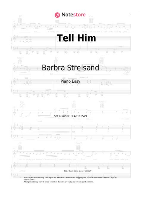 Barbra Streisand Celine Dion Tell Him Sheet Music For Piano Download Pianoeasy Sku