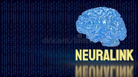 The Neurolink And Brain For Neurotechnology Concept 3d Rendering Stock