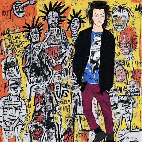 Harry Styles In The Style Of Jean Michel Basquiat Artists Meet Artists