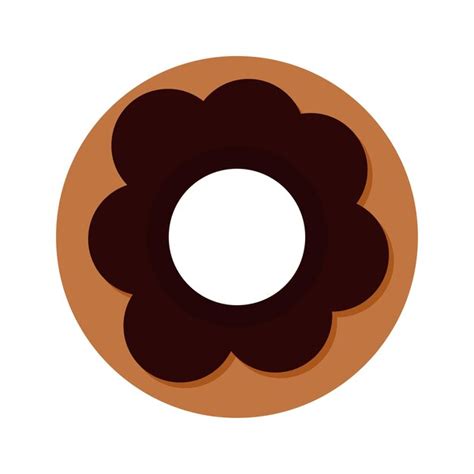 Donut Minimalista Con Glaseado De Chocolate Vector Premium