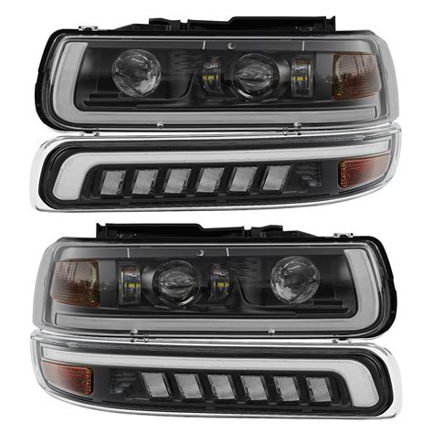 1999 2000 2001 2002 Chevy Silverado 1500 Led Headlights Assembly 2500 1500hd 2500hd Suburban