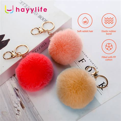 Jual Hayylife Gantungan Bola Bulu Gantungan Kunci Bola Bulu Faux