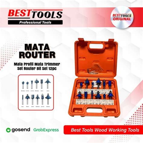 Promo Mata Profil Router Bit Bits Trimmer Set 12pcs 1 4 Kotak Box Sets