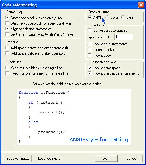 Source code formatter / beautifier