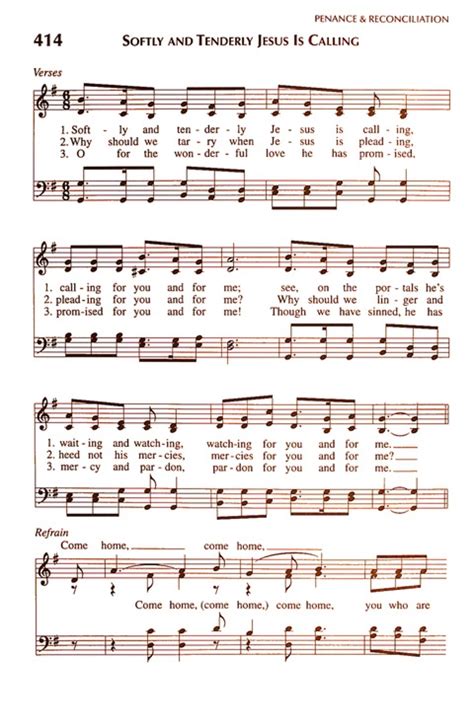 glory  praise  ed  softly  tenderly jesus  calling
