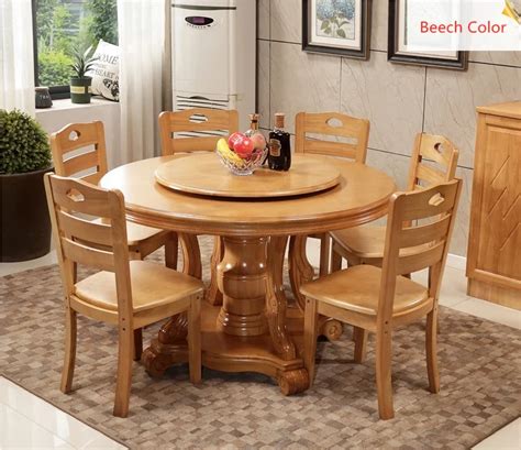 8 Seat Wooden Rotating Dining Round Table And Chair Set Buy Upscale