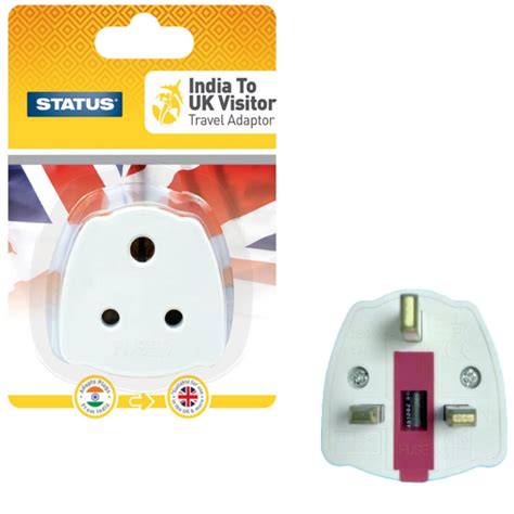 5 Round Pin To Square Pin 13 Adaptor Plug Socket White India To