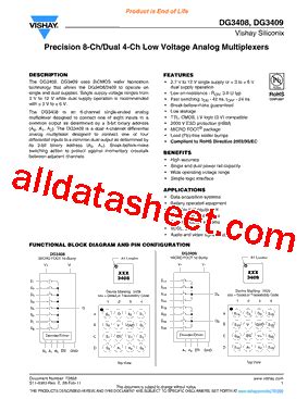 Dg Db T E Datasheet Pdf Vishay Siliconix