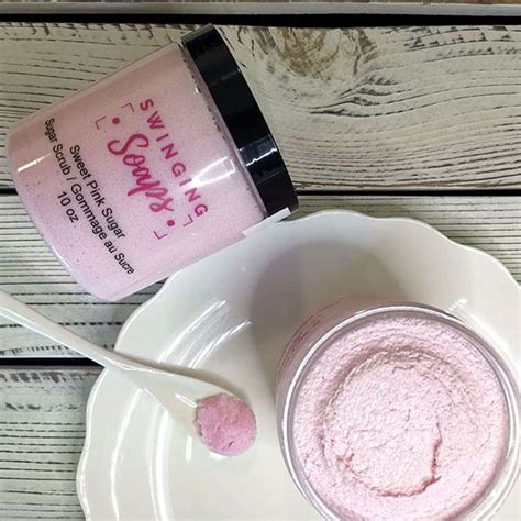 Sweet Pink Sugar Body Scrub Sugar Scrubs Made In Canada Swinging Soaps