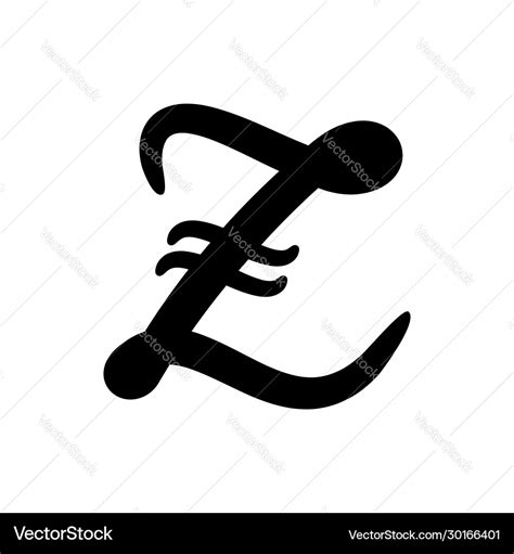 Capital Z In Cursive Elegant Hand Drawn Letter Z Vector Image