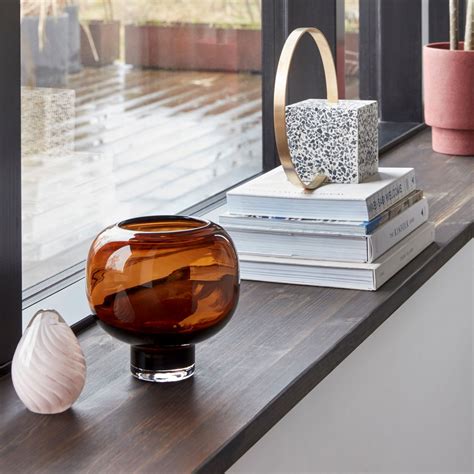 Hubsch Interior Cocoon Vase Brown Glass Coco And Henry