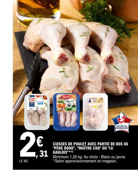 Promo Cuisses De Poulet Avec Partie De Dos X6 père Dodu maître Coq