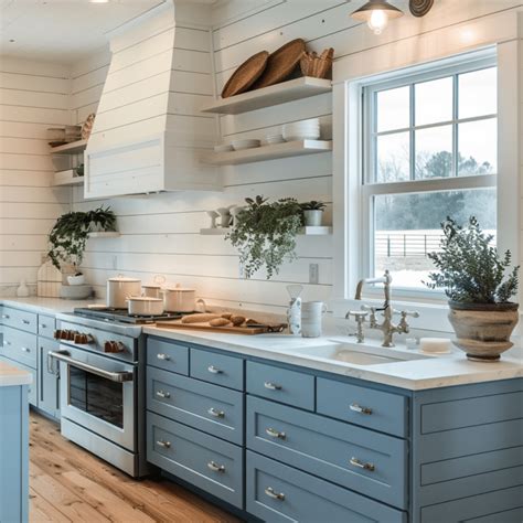 The Perfect Match: 21 Farmhouse Blue Kitchen Cabinets to Inspire Your ...