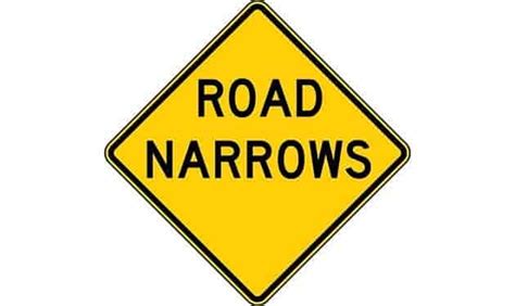 Road Narrows Warning Sign Ksign 409 Kirbybuilt Products