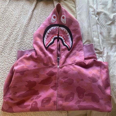 Pink Bathing Ape Camo Hoodie X Large Only Worn A Depop