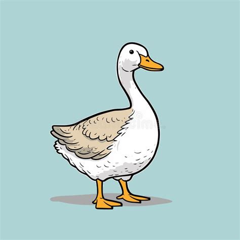 Goose Hand Drawn Illustration Goose Vector Doodle Style Cartoon