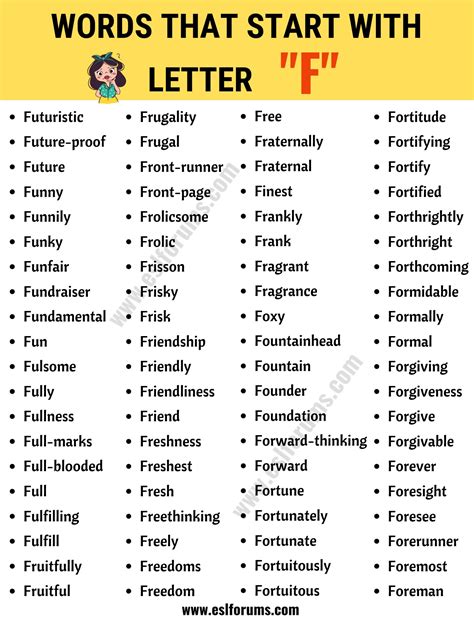 Words That Start With F Useful F Words Esl Forums