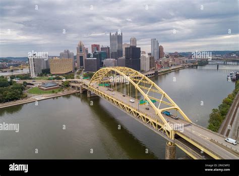 Fort Pitt Bridge In Pittsburgh Pennsylvania Monongahela River And