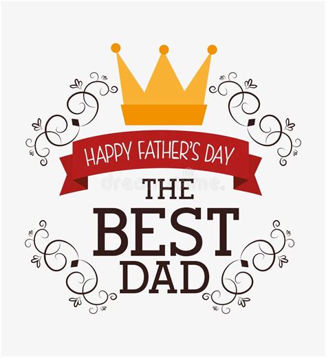 Happy Fathers Day Card With Hand Made Text Stock Vector Illustration