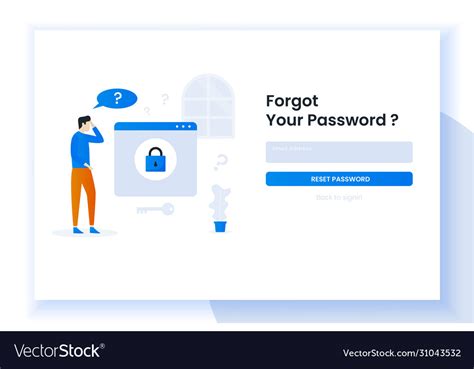 Landing Page Design People Forgot Her Password Vector Image