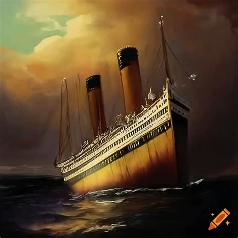 Classic Art Painting Of The Titanic On Craiyon