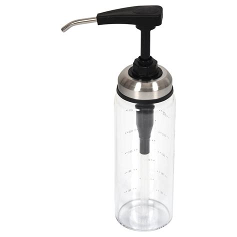 Sauce Pump Dispenser with Glass Leakproof Kitchen Condiment Dispenser ...