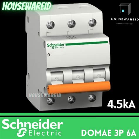 Jual MCB 3p 6a Schneider Domae MCB Schneider 3 Phase 6 Ampere Domae