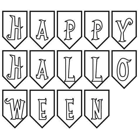 Halloween Banner Coloring Page Happy Halloween Banner Halloween