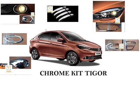 VAIBN CHROME COMBO KIT Compatible For TATA TIGOR SET OF 5 PCS FREE