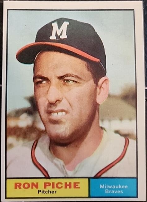 Topps Baseball Ron Piche Rc Milwaukee Braves Ex Nm Condition