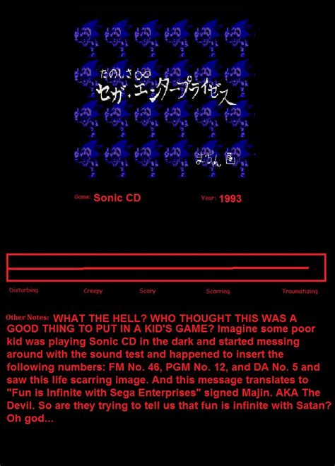 Scary Moments In Gaming: Sonic CD Hidden Message by 7BlackBoo on DeviantArt