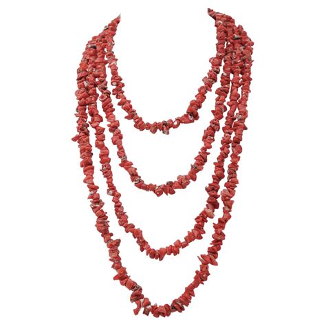 Pink And Red Coral Bakelite Multi Strand Necklace For Sale At 1stdibs