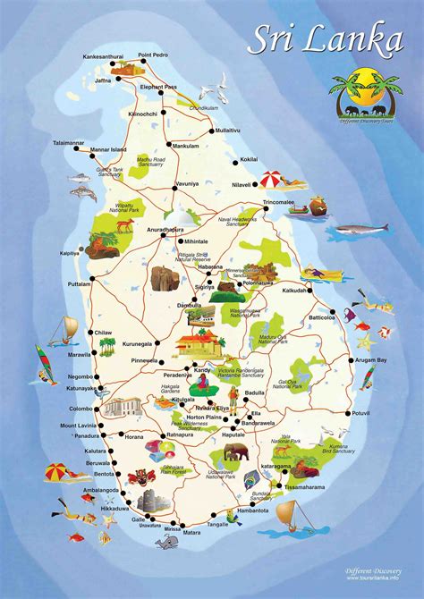 Sri Lanka Beach Map