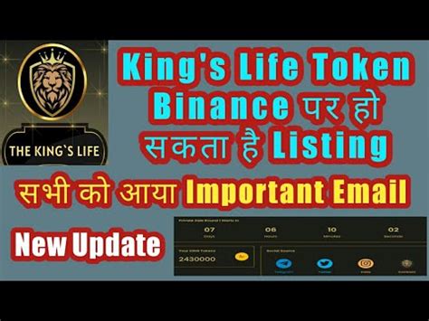 Binance Listing King Token The King Life Token New