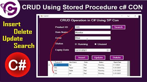 Complete CRUD Operation In C With SQL Stored Procedure Insert Delete