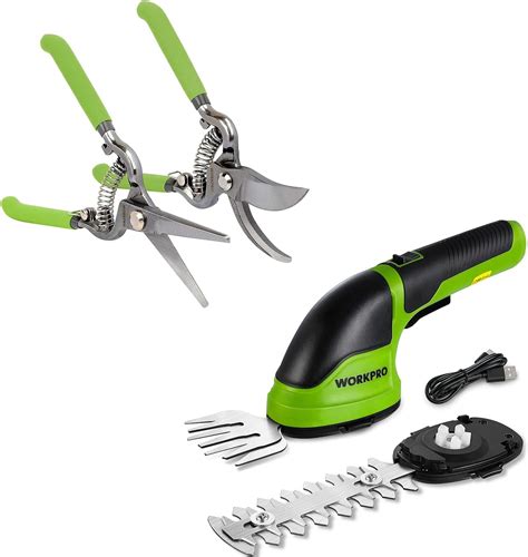 Amazon WORKPRO 2 Piece Pruning Shears Set 2 In 1 Cordless Grass