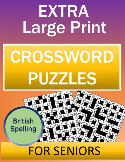 Extra Large Print Crossword Puzzles For Adults And Seniors Easy To