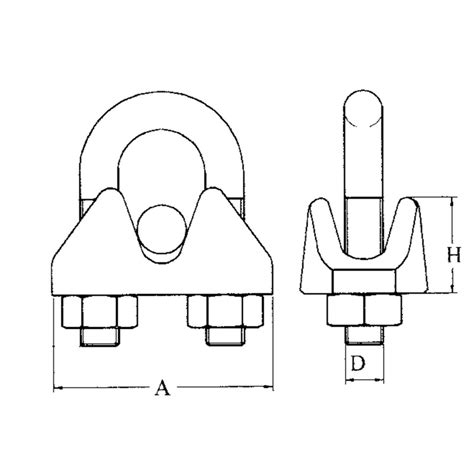 Aisi Wire Rope Clip Din A Mm Cable Mm D M H Mm