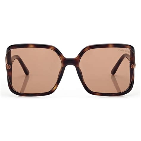 Tom Ford Solange 02 Sunglasses Square Sunglasses Dark Havana Sunglasses Tom Ford