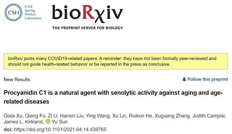 Nature子刊重磅：延寿642！史上最强天然衰老细胞清除剂被发现 知乎