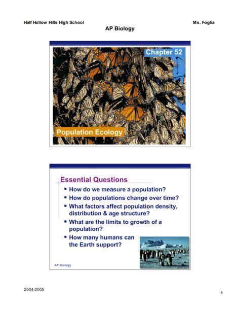 Chapter 52 Population Ecology