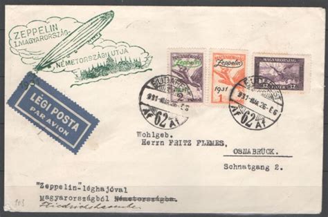 Hongrie Zeppelin cover 1 Hungary Flight Rückfahrt Catawiki