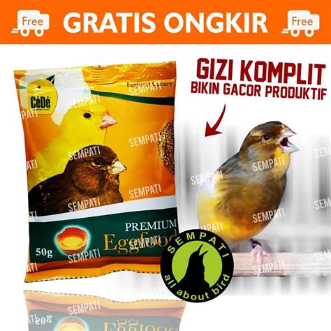 Jual Cede Premium Eggfood Egg Food For Canary Sachet Gram Pakan