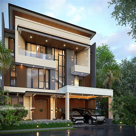 Desain Tampak Depan Rumah Modern Lantai Ibu Wta Di Tangerang